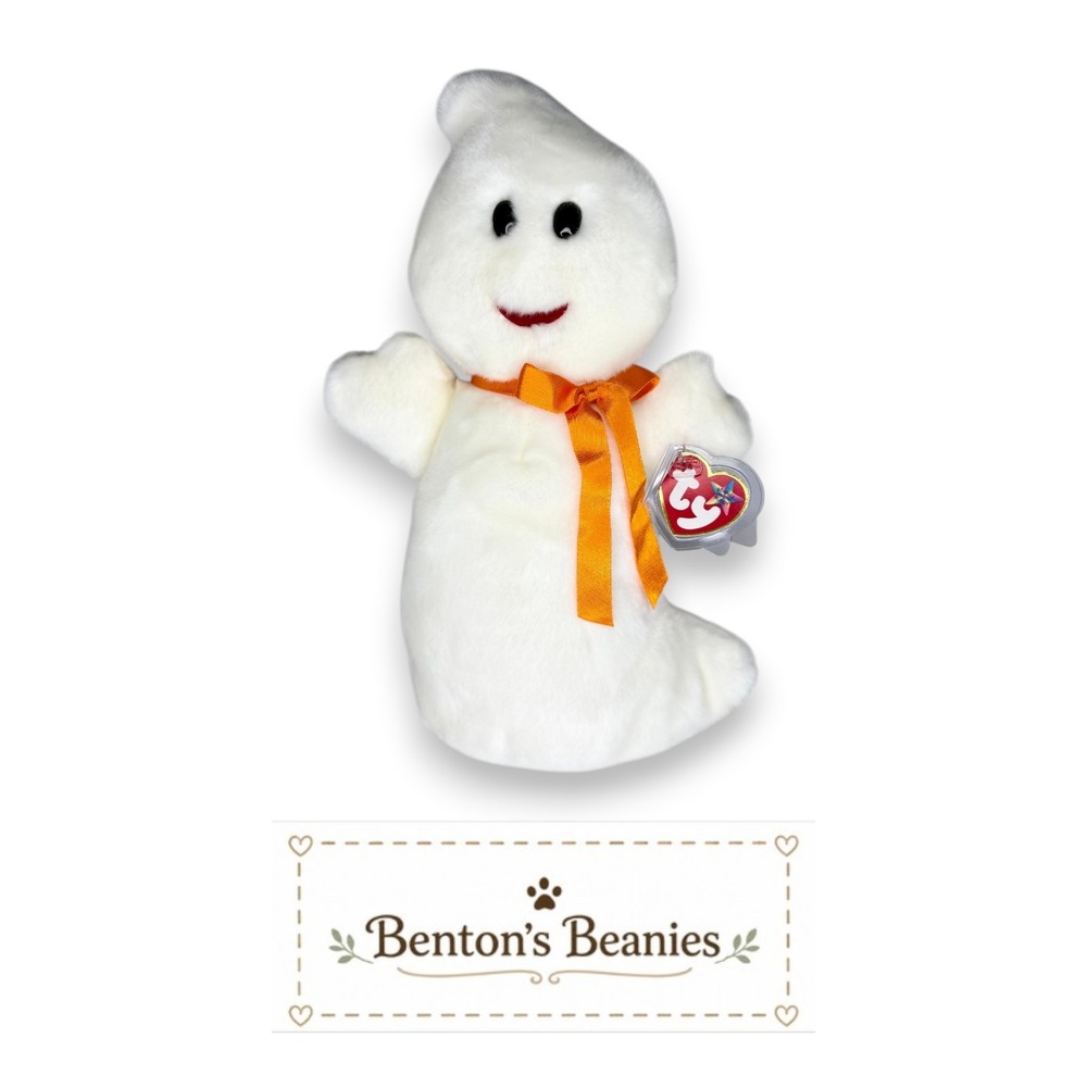 Spooky the Ghost Ty Beanie Buddy | Friendly Ghost 👻 | NEAR Mint Heart Tag ⭐